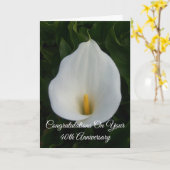 Calla Lily Personalisiert 40. Hochzeitstag Karte (Gelbe Blume)