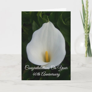 Calla Lily Personalisiert 40. Hochzeitstag Karte