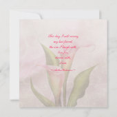 Calla Lily Pink 2 Hochzeit Einladung (Rückseite)