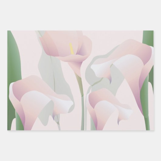 Calla Lily Pink Floral Geschenkpapier Set (Vorderseite)