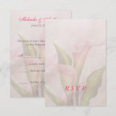Calla Lily Pink RSVP Card Karte (Vorne/Hinten)