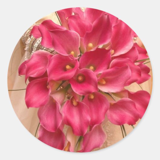 Calla Lily Pink Wedding Sticker (Vorderseite)