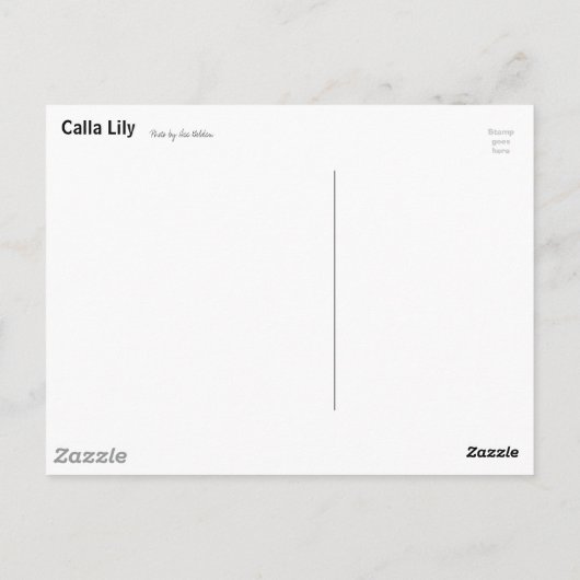 Calla Lily Postkarte (Rückseite)