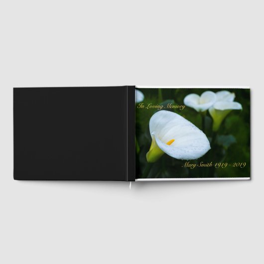 Calla Lily Raindrop Gästebuch (Voll)