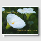 Calla Lily Raindrop Gästebuch (Vorderseite)