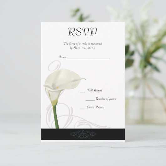 Calla Lily RSVP Card (Stehend Vorderseite)