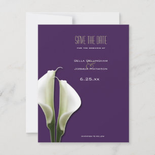 Calla Lily Save the Date auf Lila Ankündigung