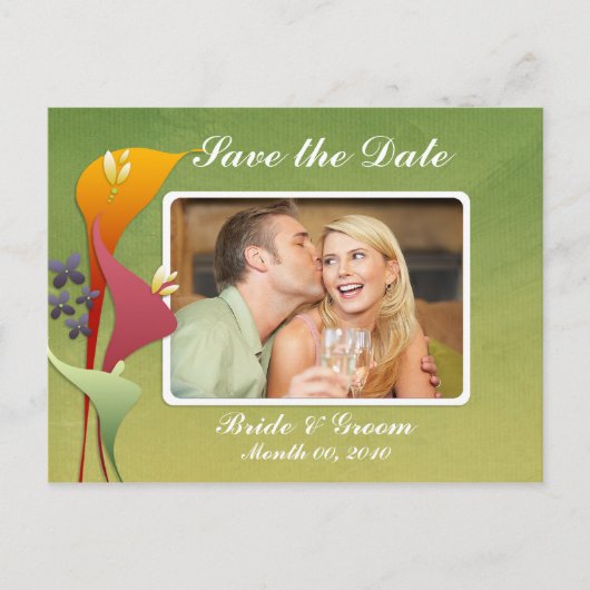 Calla Lily Save the Date Foto Postkarten (Vorderseite)