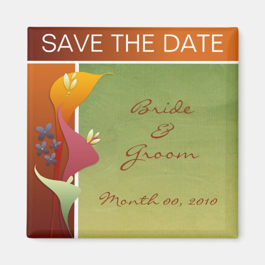 Calla Lily Save the Date Magnete Magnet (Vorne)