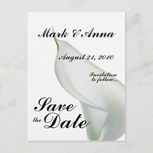 Calla Lily Save the Date Postcard Ankündigungspostkarte