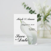 Calla Lily Save the Date Postcard Ankündigungspostkarte (Stehend Vorderseite)