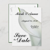 Calla Lily Save the Date Postcard Ankündigungspostkarte (Vorne/Hinten)
