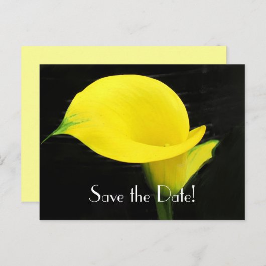 Calla Lily Save the Date Postcard Ankündigungspostkarte (Vorne/Hinten)