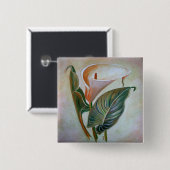 Calla Lily Schöne botanische Kunst Button (Vorne & Hinten)