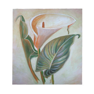 Calla Lily Schöne botanische Kunst Notizblock