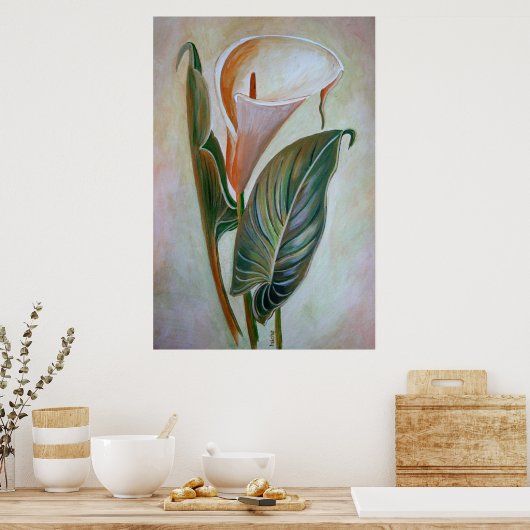 Calla Lily Schöne botanische Kunst Poster (Küche)