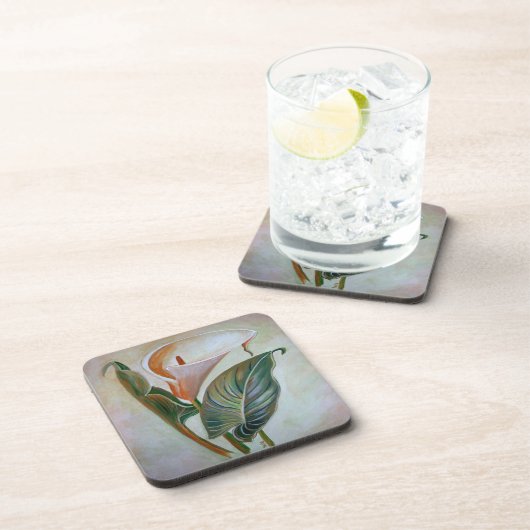 Calla Lily Schöne botanische Kunst Untersetzer (Rechte Seite)