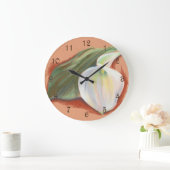 Calla Lily und Leaf Große Wanduhr (Zuhause)