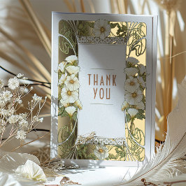 Calla Lily Vielen Dank Card Art Nouveau Mucha Folieneinladung