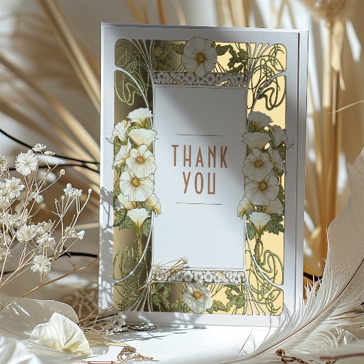 Calla Lily Vielen Dank Card Art Nouveau Mucha Folieneinladung