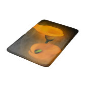 Calla Lily Warm Gelbe Nebel Hintergrund Badematte (Schrägansicht)