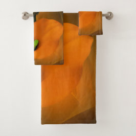 Calla Lily Warm Gelbe Nebel Hintergrund Badhandtuch Set