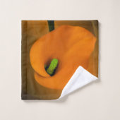 Calla Lily Warm Gelbe Nebel Hintergrund Badhandtuch Set (Waschlappen)