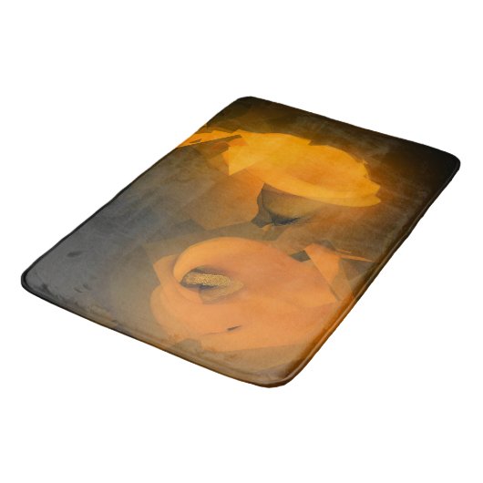 Calla Lily Warm Yellow Cubist Effect Badematte (Schrägansicht)