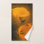 Calla Lily Warm Yellow Cubist Effect Badhandtuch Set (Handtuch)