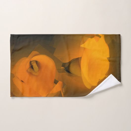 Calla Lily Warm Yellow Cubist Effect Badhandtuch Set (Handtuch)