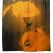 Calla Lily Warm Yellow Cubist Effect Duschvorhang (Vorderseite)