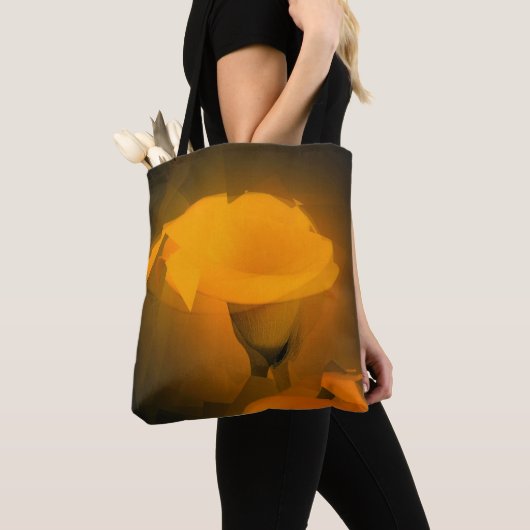 Calla Lily Warm Yellow Cubist Effect Tasche (Von Nahem)
