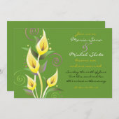 Calla Lily Wedding Einladung Blume grün (Vorne/Hinten)
