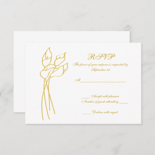 Calla Lily wedding rsvp (Vorne/Hinten)