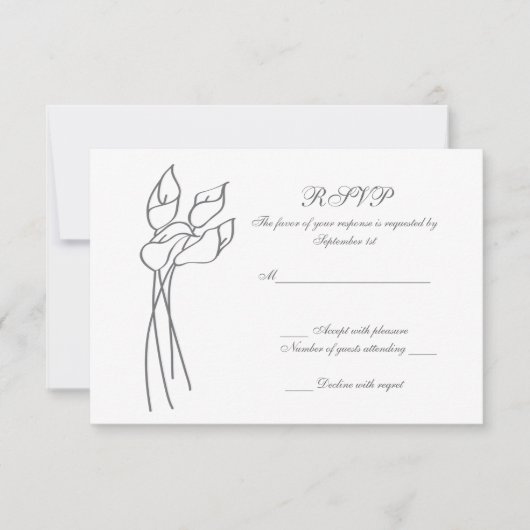 Calla Lily wedding rsvp Karte (Vorderseite)