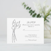 Calla Lily wedding rsvp Karte (Stehend Vorderseite)