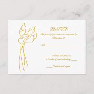 Calla Lily wedding rsvp Karte