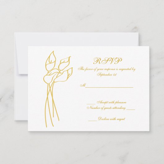 Calla Lily wedding rsvp Karte (Vorderseite)