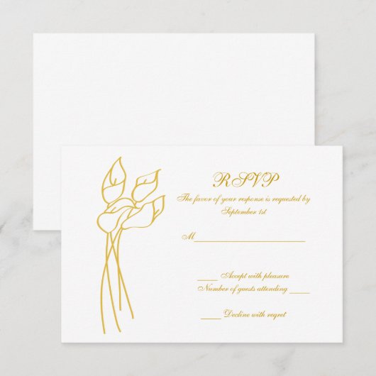 Calla Lily wedding rsvp Karte (Vorne/Hinten)
