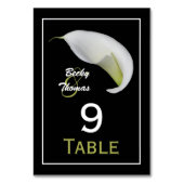 Calla Lily Wedding Tischnummern Cards (Rückseite)
