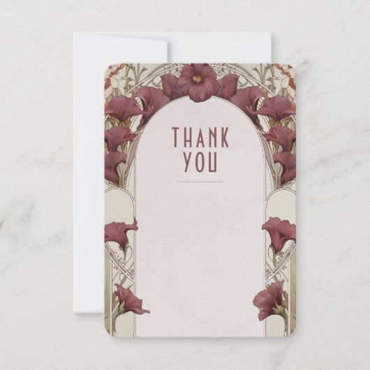 Calla Lily Wedding Vielen Dank Card Art Nouveau Einladung (Vorderseite)