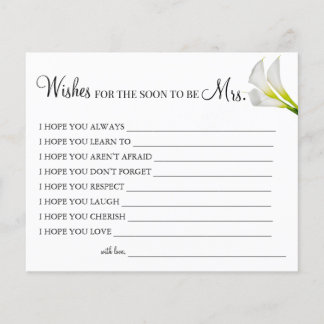 Calla Lily wünscht, dass der Bald Frau Card wird Flyer