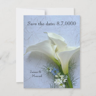 Calla lis mit Nigella und Stock Blume Save The Date