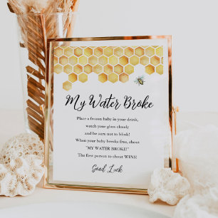 CALLA Mein Wasser Broke Baby Duschenspulenschild Poster