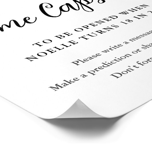 CALLA Time Capsule Baby Duschzeichen Poster (Ecke)