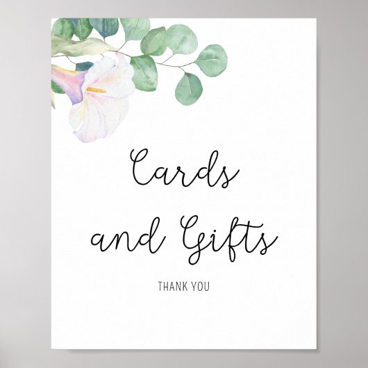Calla und Eukalyptus - Karten und Geschenkposter Poster (Vorne)