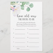 Calla und Eukalyptus - Wie alt war die Braut, die  (Vorderseite)