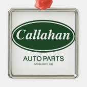 Callahan Auto-Teile Silbernes Ornament (Vorne)