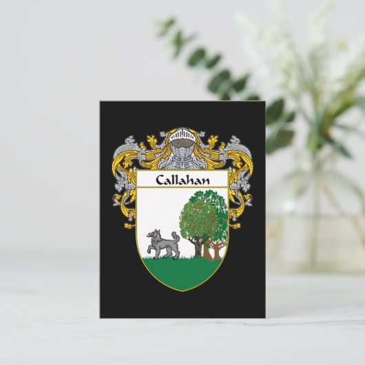 Callahan Coat of Arms (Mantled) Postkarte (Stehend Vorderseite)