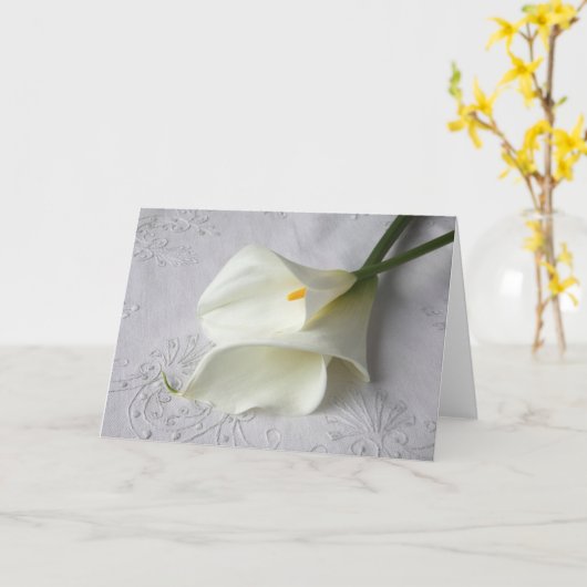 Callalilien auf Leinen Karte (Gelbe Blume)